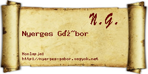 Nyerges Gábor névjegykártya